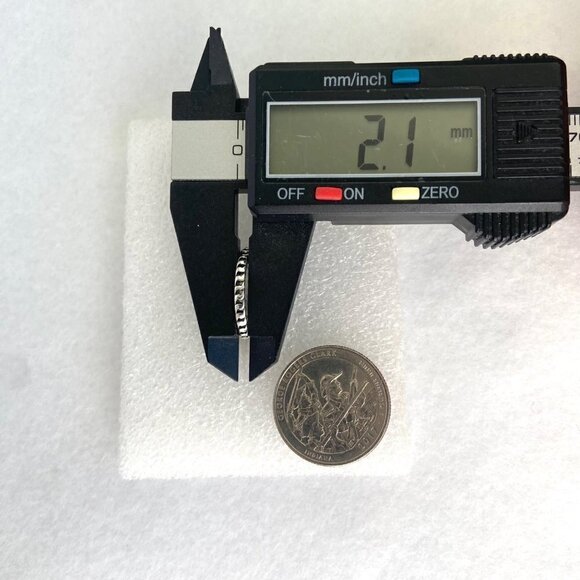 Sterling Silver 925 Dainty Minimalist Round Turquoise Twisted Band Ring Sz 6.5 - Picture 13 of 16